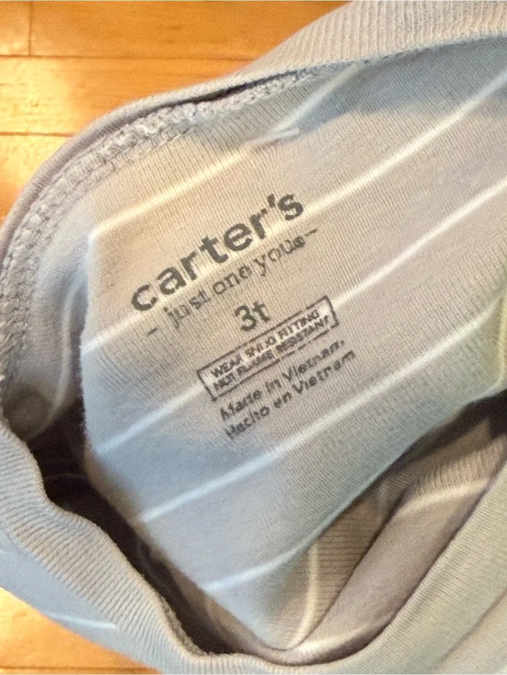 Carter's Light Blue & White Striped Hooded Tee with Excavator Print